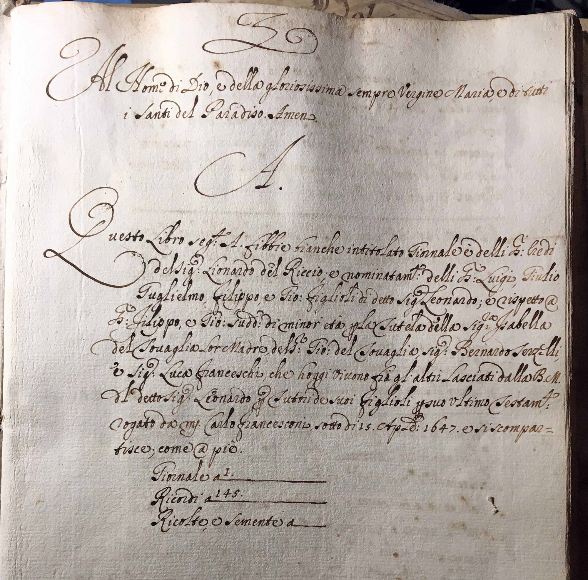 Luigi e fratelli di Leonardo Del Riccio loro ricordi